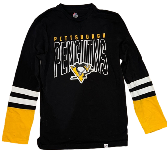 Majestic Tops - Pittsburgh Penguins long sleeve tee shirt - Size medium